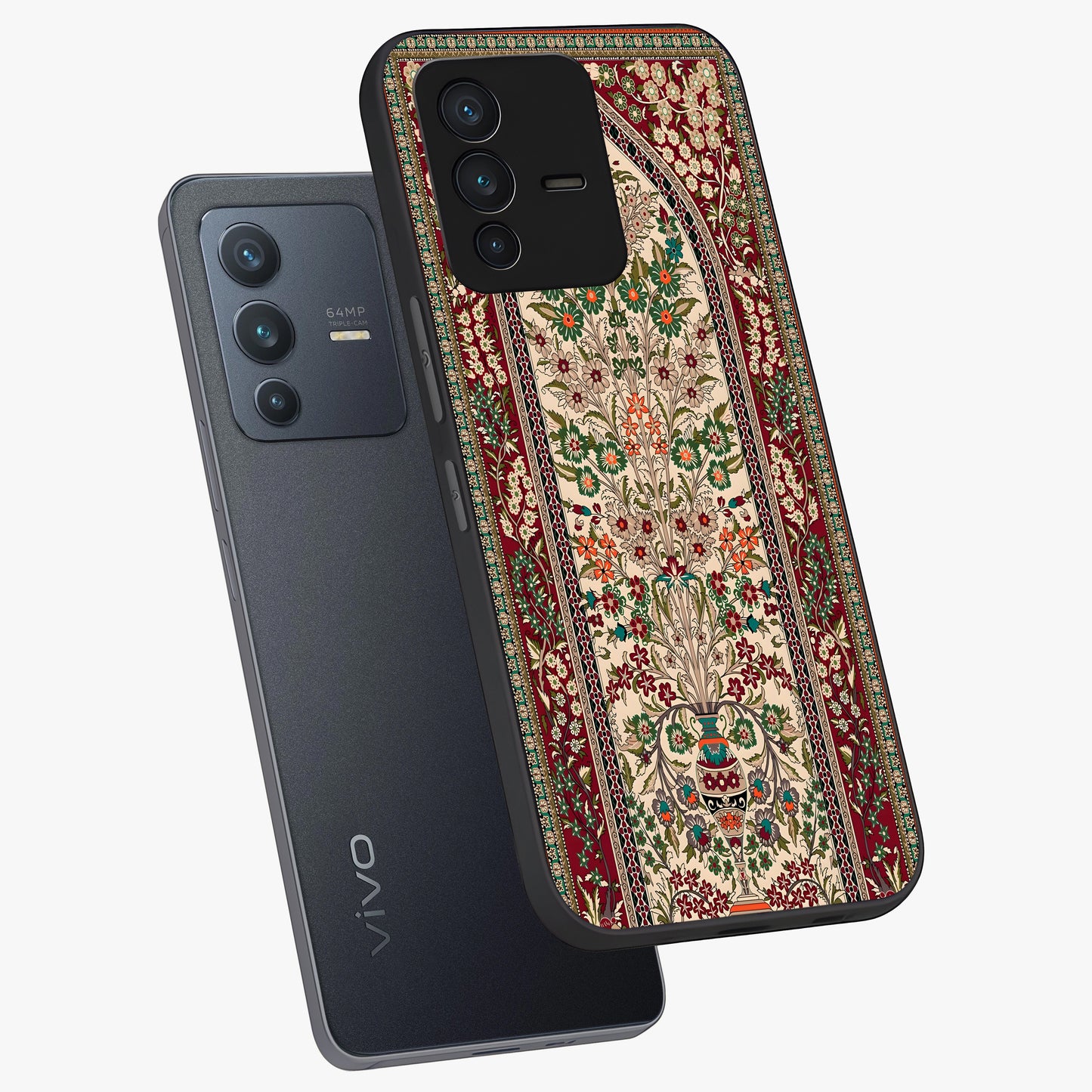 Persian Inspired Glass Case displayed in angled mockup highlighting intricate traditional design with elegant cultural aesthetic.