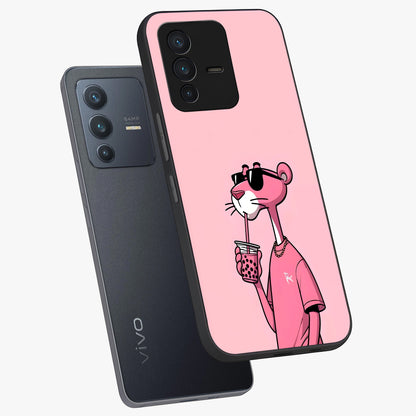 Pink Panther Glass Case displayed in angled mockup highlighting playful cartoon character design with vibrant pink aesthetic.