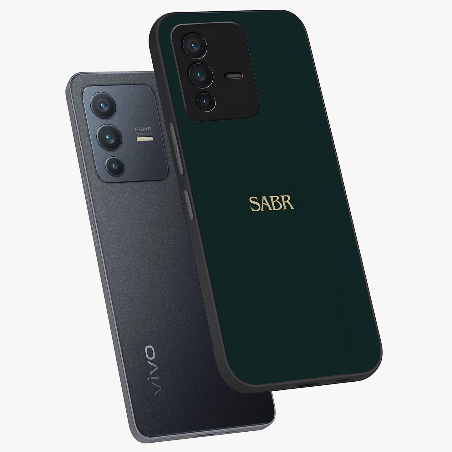 Sabr Minimal Patience Glass Case displayed in angled mockup highlighting simple inspirational design with clean aesthetic style.