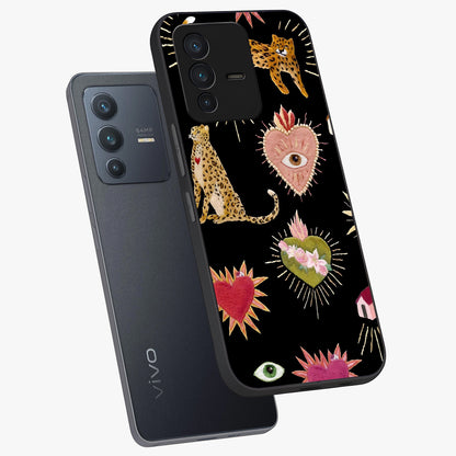 Sacred Jungle Heart Glass Case displayed in angled mockup highlighting lush tropical design with natural aesthetic style.