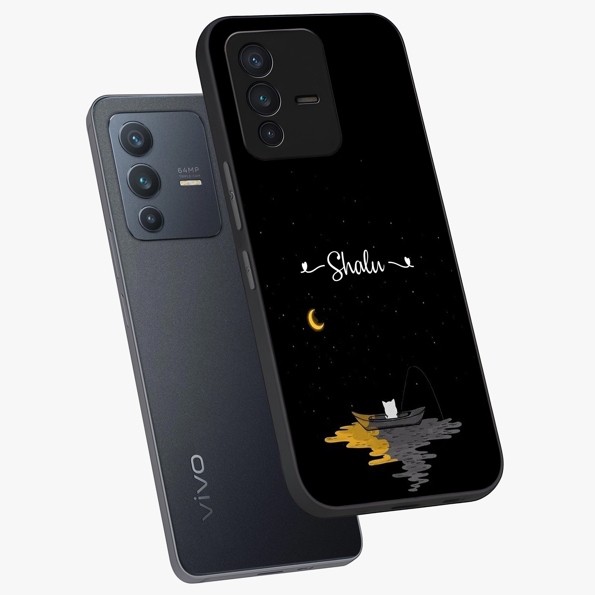 Silent Night Row Glass Case displayed in angled mockup highlighting peaceful evening design with dreamy night aesthetic.