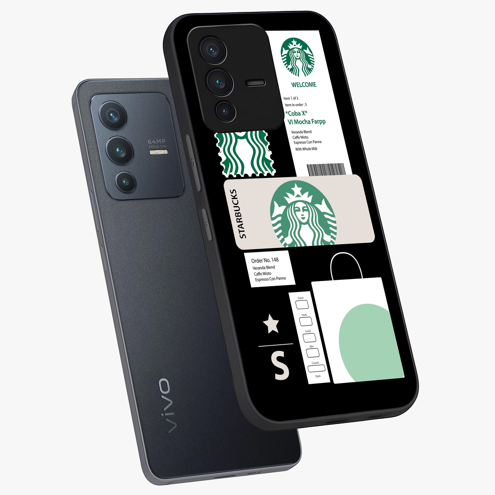 Starbucks Mocha Glass Case displayed in angled mockup highlighting stylish mocha themed design with cozy café aesthetic.