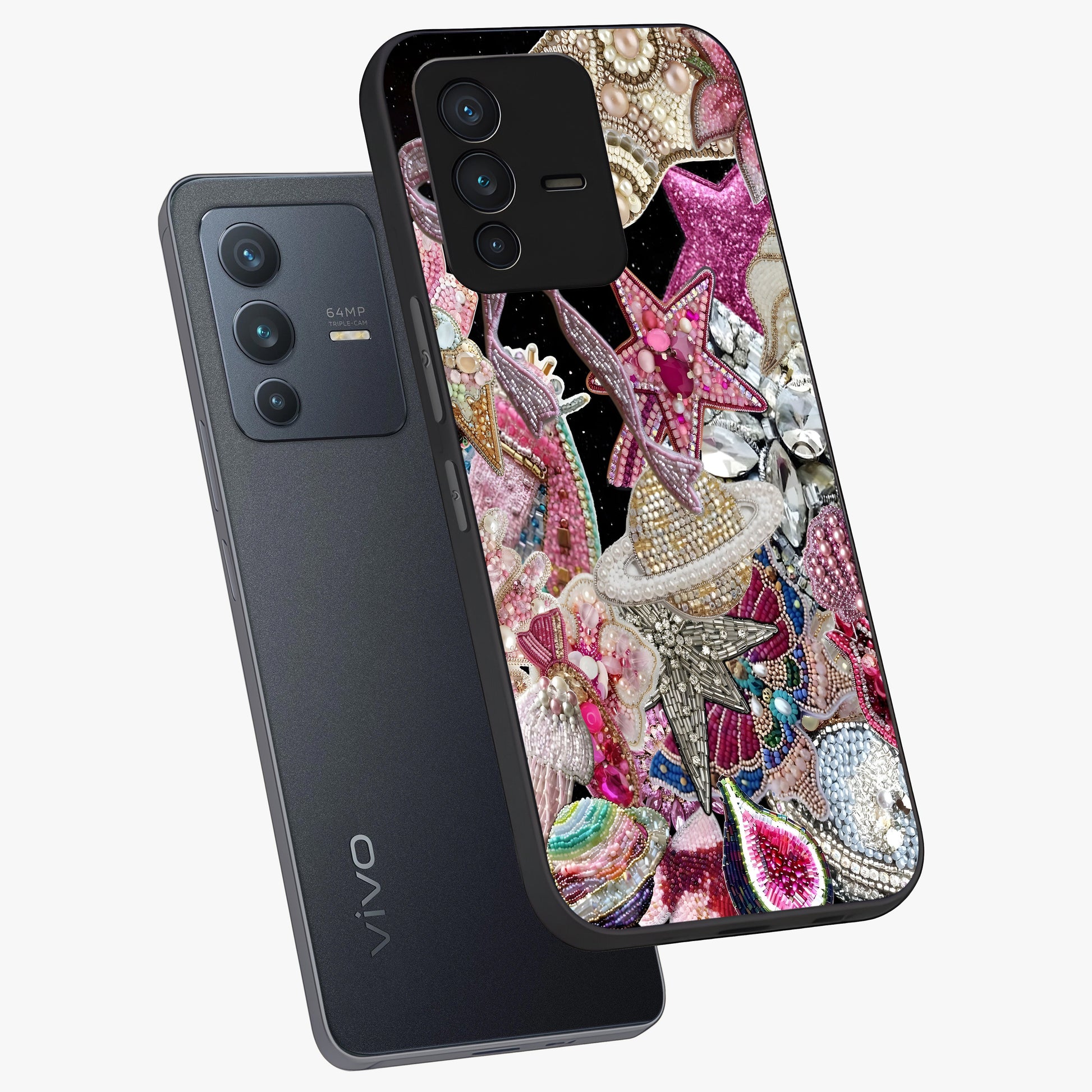 Starlit Jewel Dream Glass Case displayed in angled mockup highlighting glowing celestial jewel design with dreamy aesthetic.