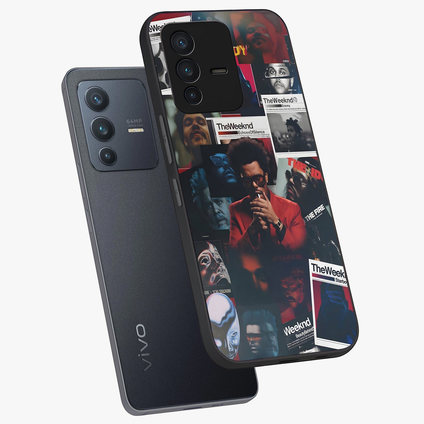 The Weeknd Glass Case displayed in angled mockup highlighting stylish pop culture inspired design with modern aesthetic.