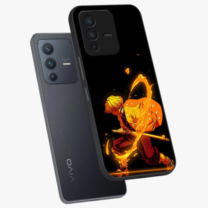 Thunder Flame Execution Glass Case displayed in angled mockup highlighting dramatic fire themed design with intense fantasy aesthetic.