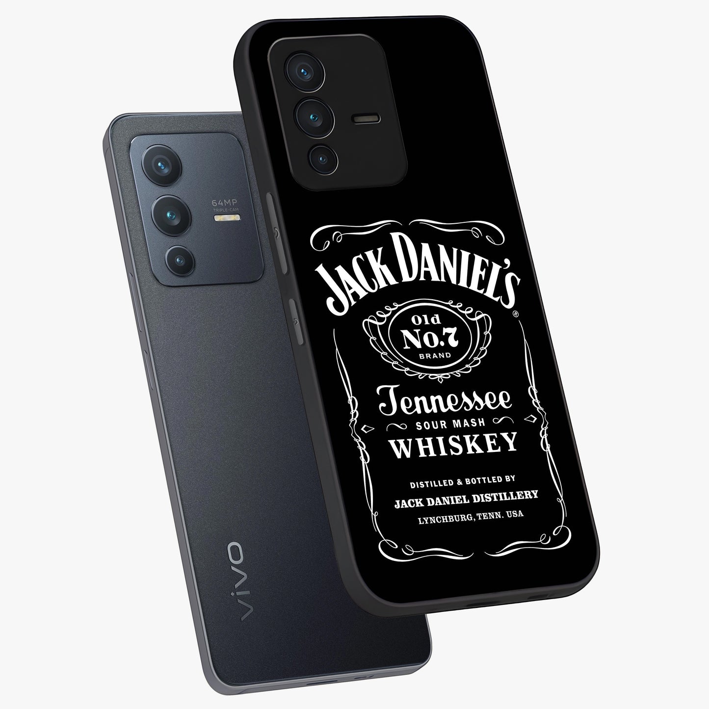 Vintage Whiskey Heritage Glass Case displayed in angled mockup highlighting retro beverage themed design with heritage aesthetic.