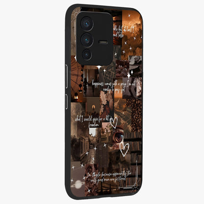 Bittersweet Aesthetic Chaos Glass Case upright view showcasing bold artistic chaos design with modern aesthetic style.