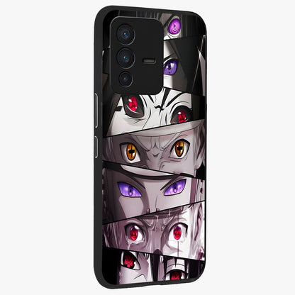 Eyes of Destiny Glass Case upright view showcasing symbolic eye artwork with dramatic artistic theme.