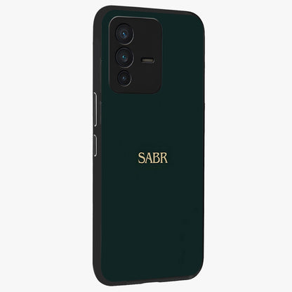 Sabr Minimal Patience Glass Case upright view showcasing calm minimalist artwork with motivational patience theme.