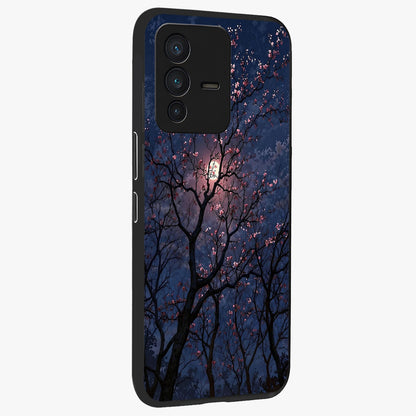 Twilight Sakura Serenade Glass Case upright view showcasing beautiful cherry blossom artwork with serene evening theme.