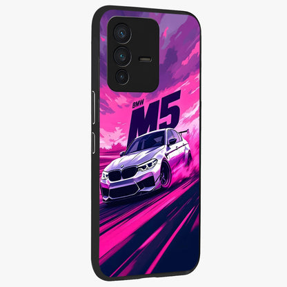 Velocity Drift Pulse Glass Case upright view showcasing powerful racing artwork with energetic motorsport theme.