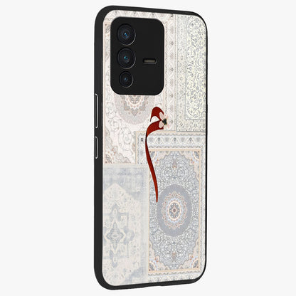 White Aesthetic Bow Glass Case upright view showcasing delicate ribbon bow artwork with cute minimalist theme.