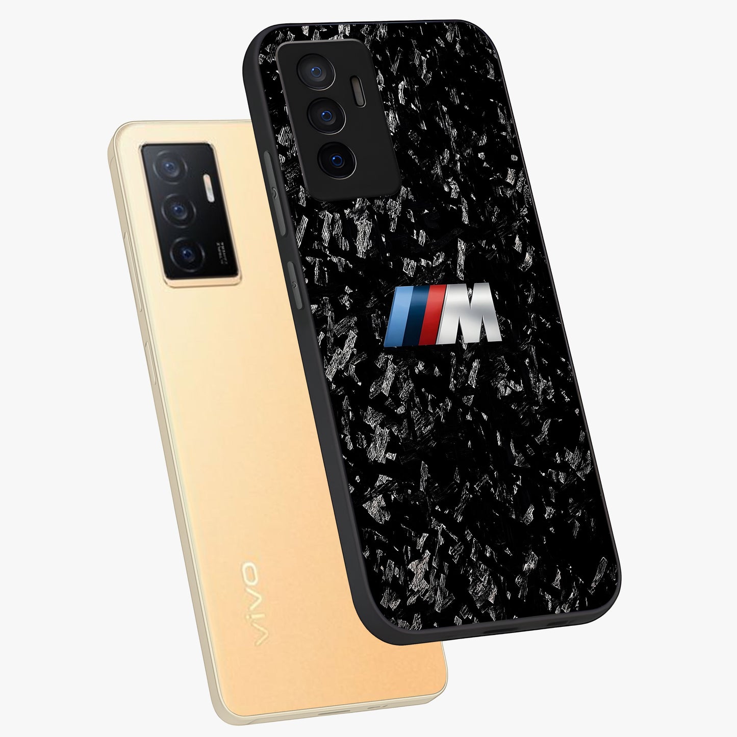 Carbon Speed Mark Glass Case displayed in angled mockup highlighting racing inspired carbon design and sleek aesthetic style.
