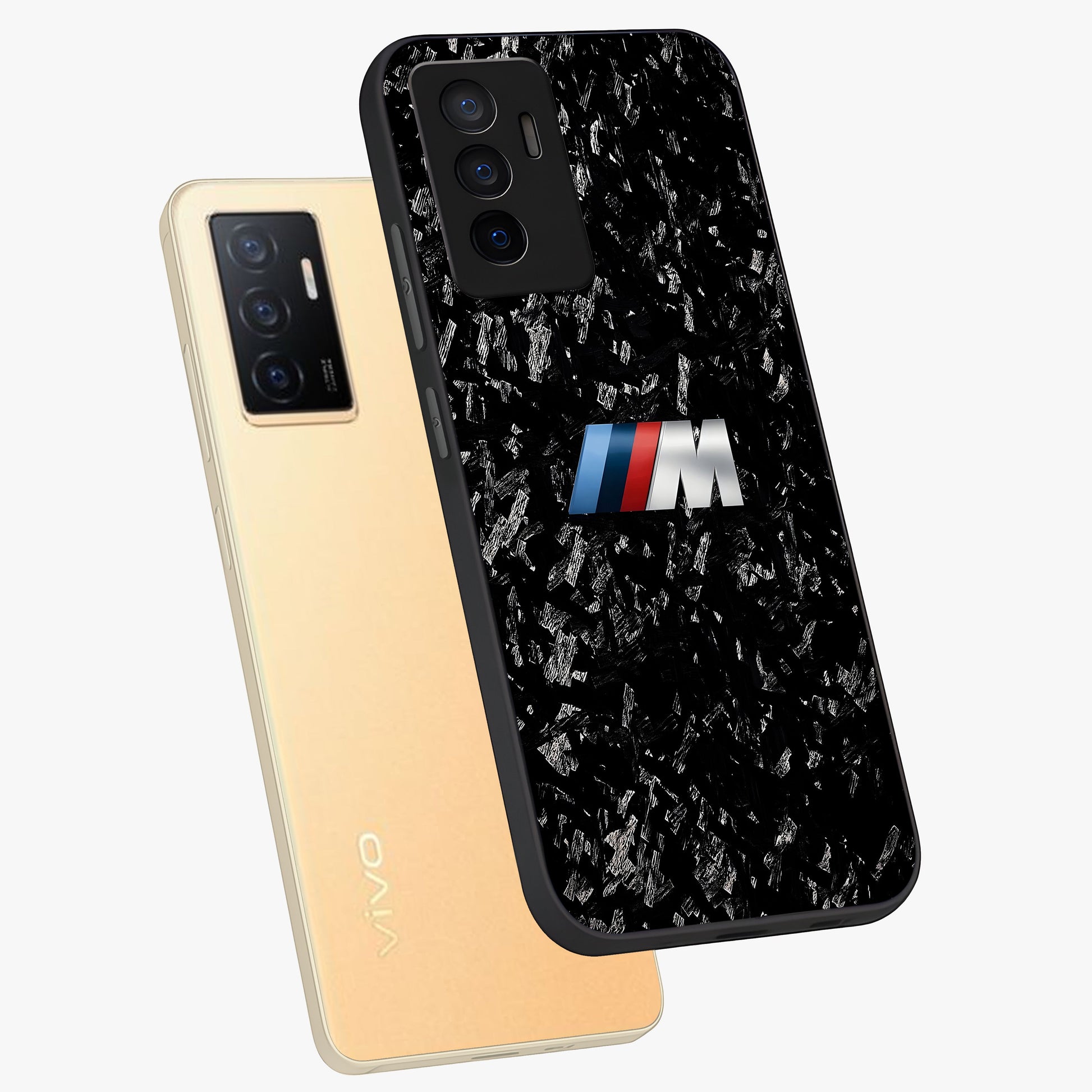 Carbon Speed Mark Glass Case displayed in angled mockup highlighting racing inspired carbon design and sleek aesthetic style.