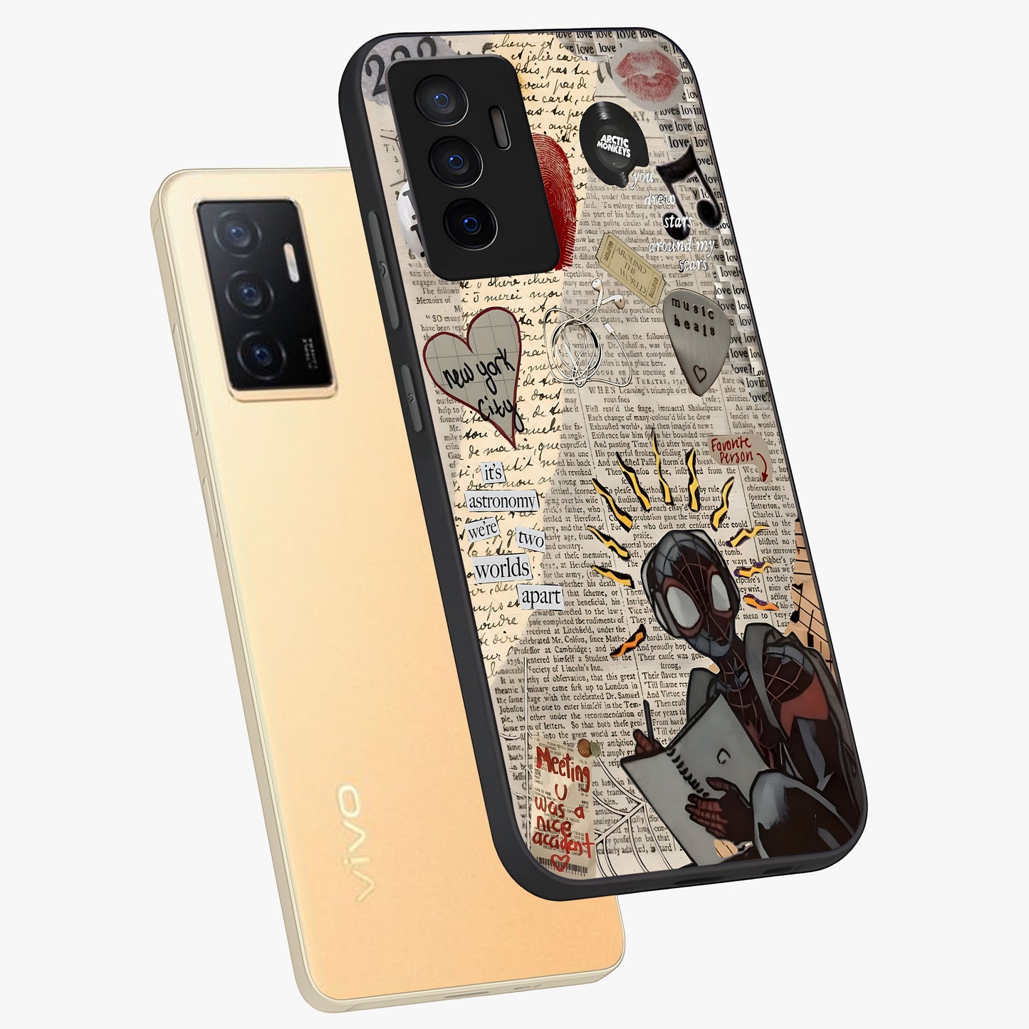 City Dream Sketch Glass Case displayed in angled mockup highlighting minimal city illustration with aesthetic sketch style.