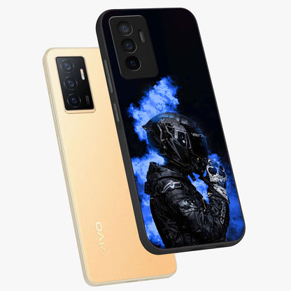 Cyber Sentinel Protocol Glass Case displayed in angled mockup highlighting digital cyber design with sci-fi aesthetic style.