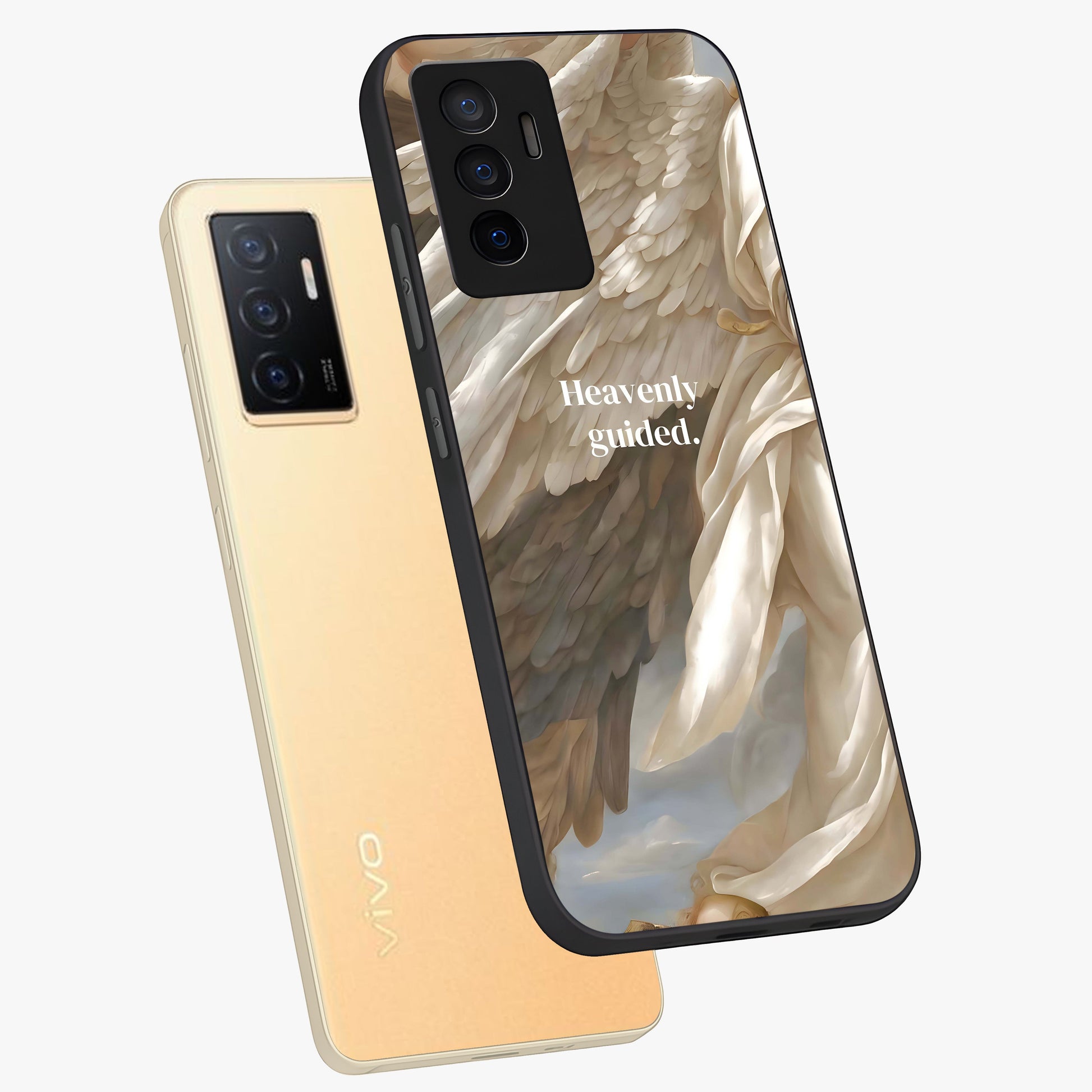 Divine Winged Grace Glass Case displayed in angled mockup highlighting graceful wing design with divine aesthetic style.