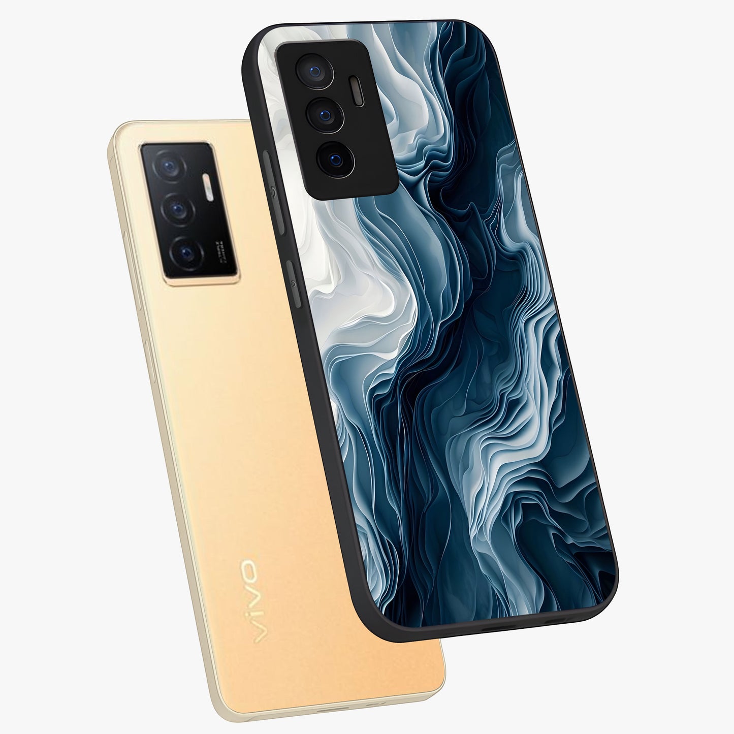 Ethereal Paper Marble Glass Case displayed in angled mockup highlighting elegant marble pattern with modern aesthetic style.