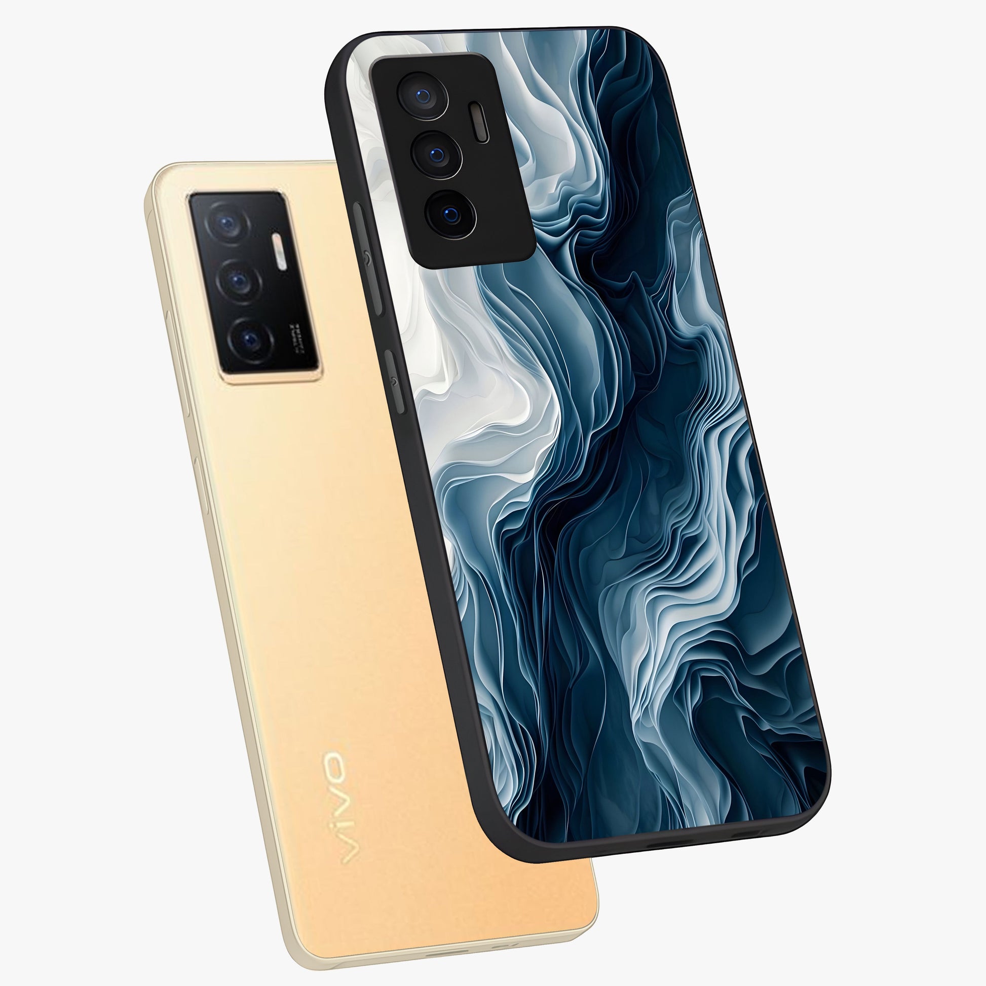 Ethereal Paper Marble Glass Case displayed in angled mockup highlighting elegant marble pattern with modern aesthetic style.