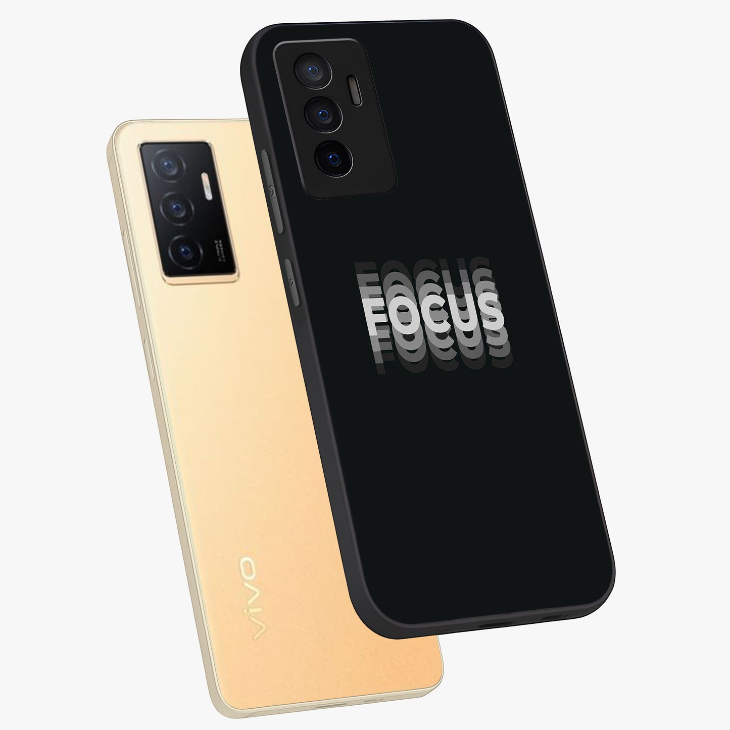 Focus Mode On Glass Case displayed in angled mockup highlighting clean minimal text artwork with modern aesthetic style.