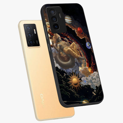 Galactic Divine God Glass Case displayed in angled mockup highlighting powerful celestial deity illustration with galactic aesthetic.