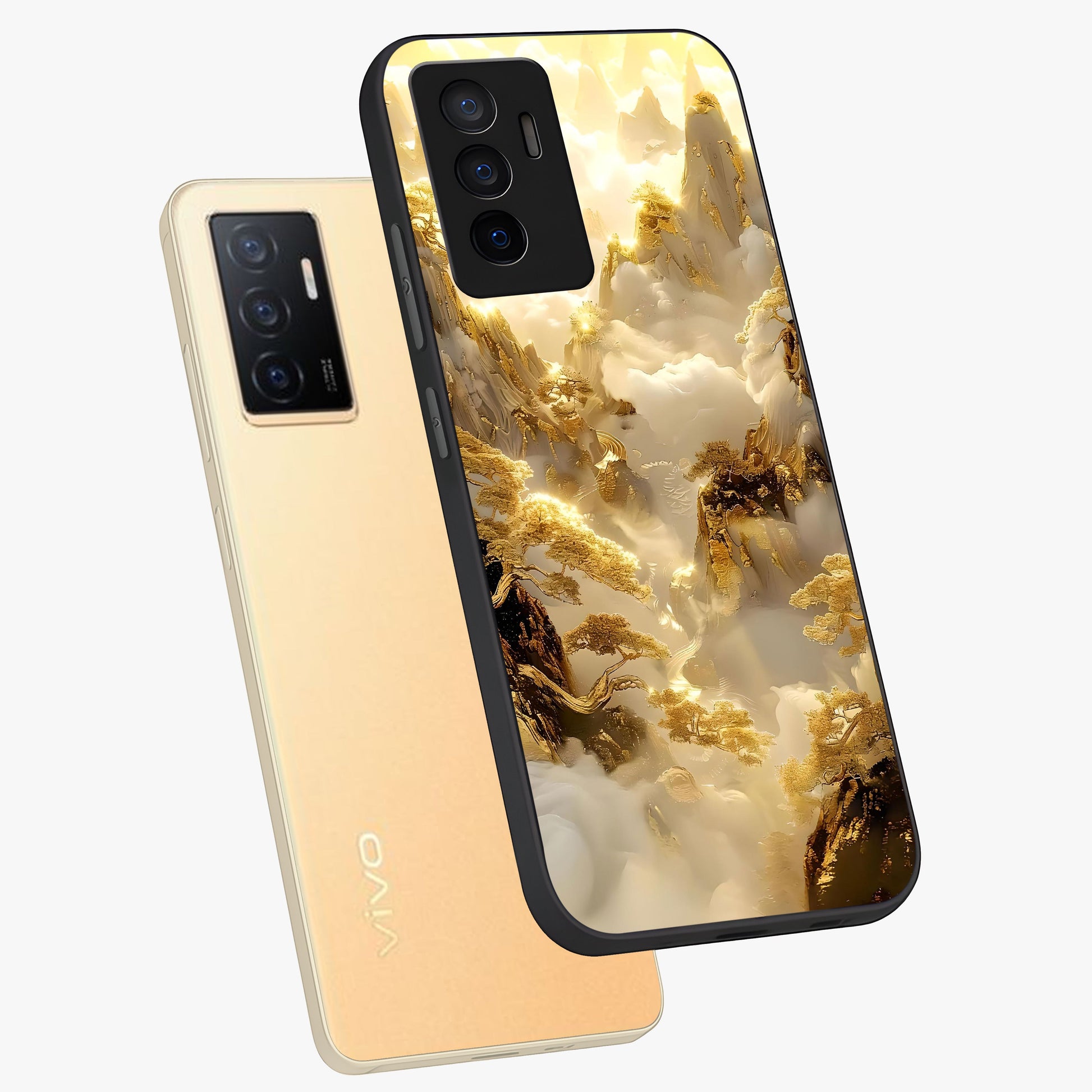 Gates Of Illumination Glass Case displayed in angled mockup highlighting radiant portal inspired design with fantasy aesthetic.