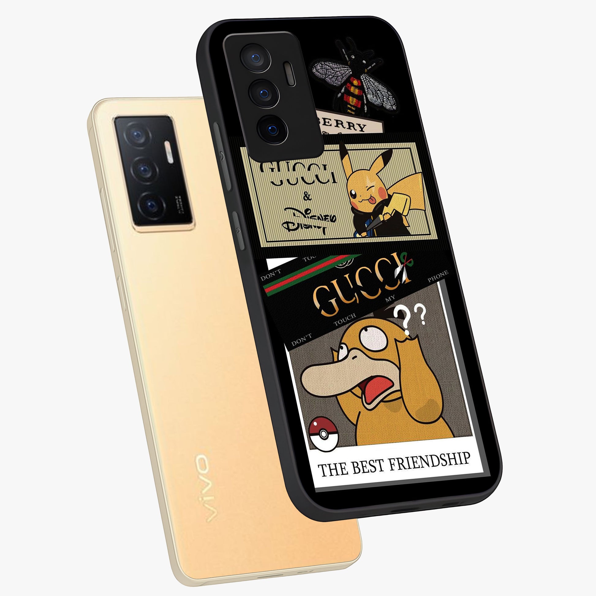 Gucci Play Mashup Glass Case displayed in angled mockup highlighting stylish fashion mashup design with bold aesthetic.
