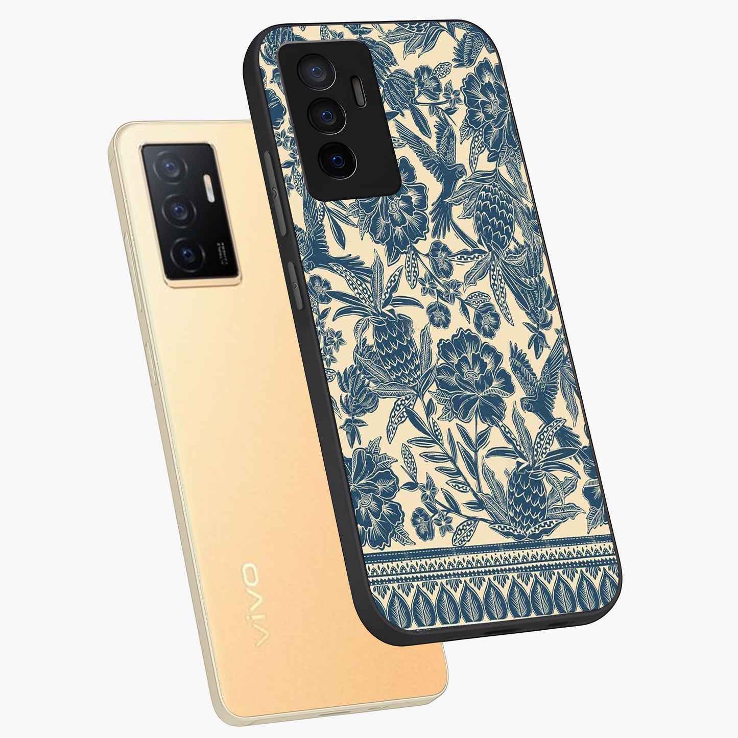 Heirloom Wild Bloom Glass Case displayed in angled mockup highlighting botanical bloom design with classic aesthetic style.