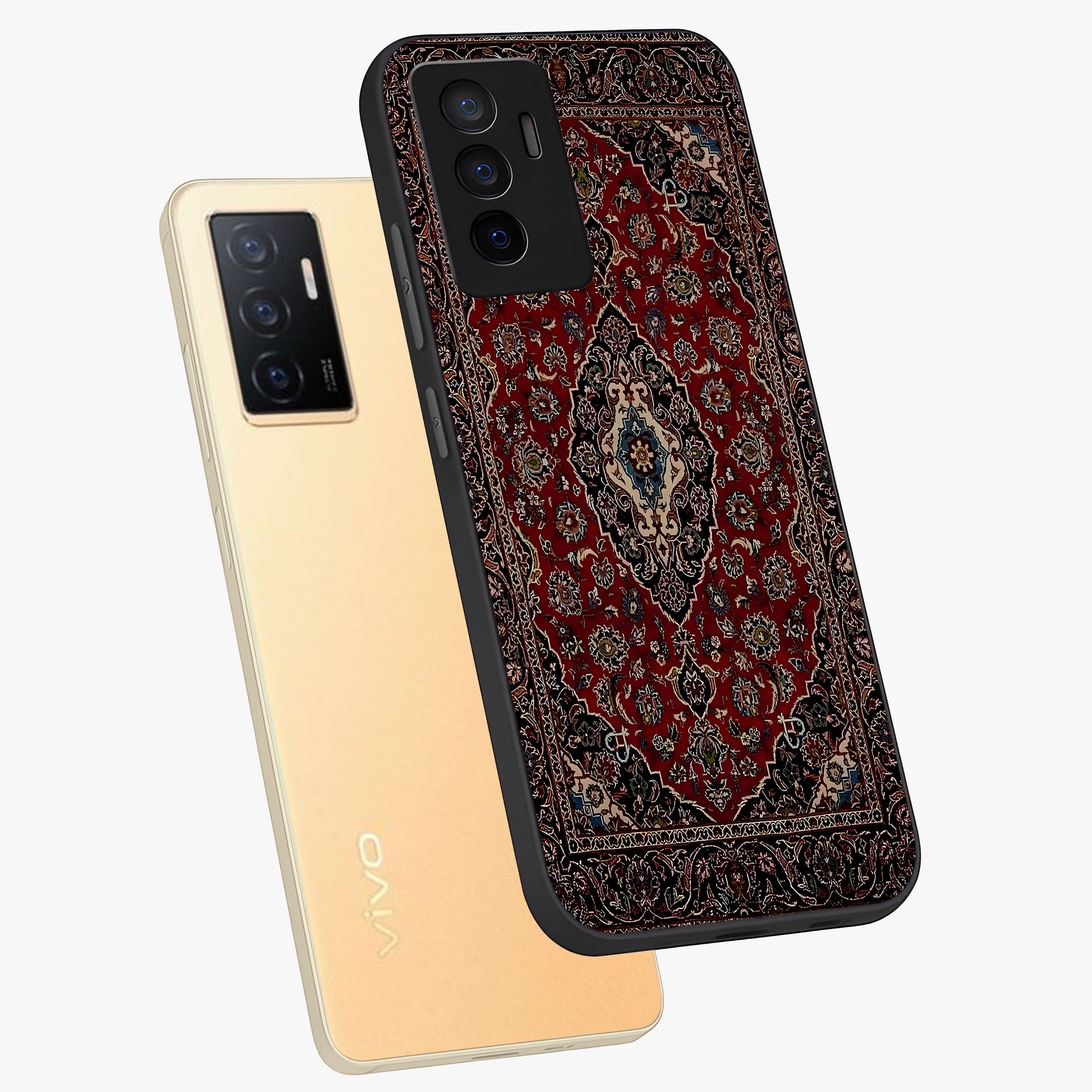 Heritage Carpet Royale Glass Case displayed in angled mockup highlighting intricate royal carpet design with heritage aesthetic.