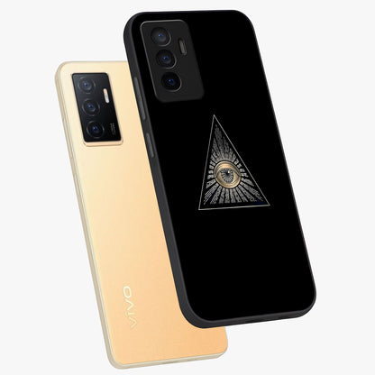 Illuminati Evil Glass Case displayed in angled mockup highlighting dark occult inspired design with bold aesthetic style.