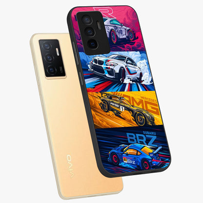 JDM Sports Car Glass Case displayed in angled mockup highlighting sleek Japanese racing car design with automotive aesthetic.