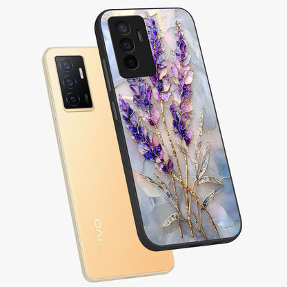 Lavender Dream Glow Glass Case displayed in angled mockup highlighting dreamy purple glow design with soft artistic style.