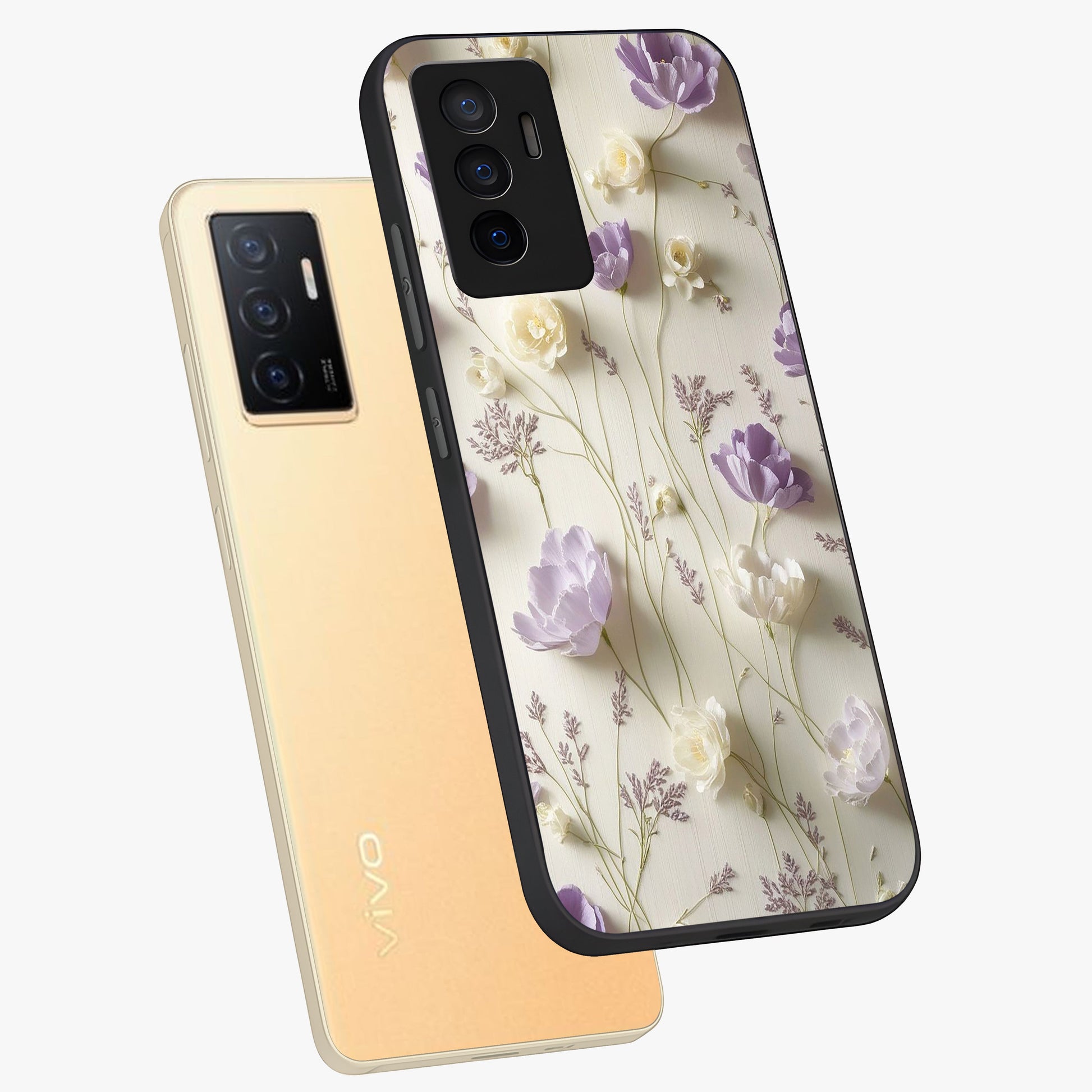 Lilac Breeze Harmony Glass Case displayed in angled mockup highlighting calm lilac breeze design with soothing aesthetic style.
