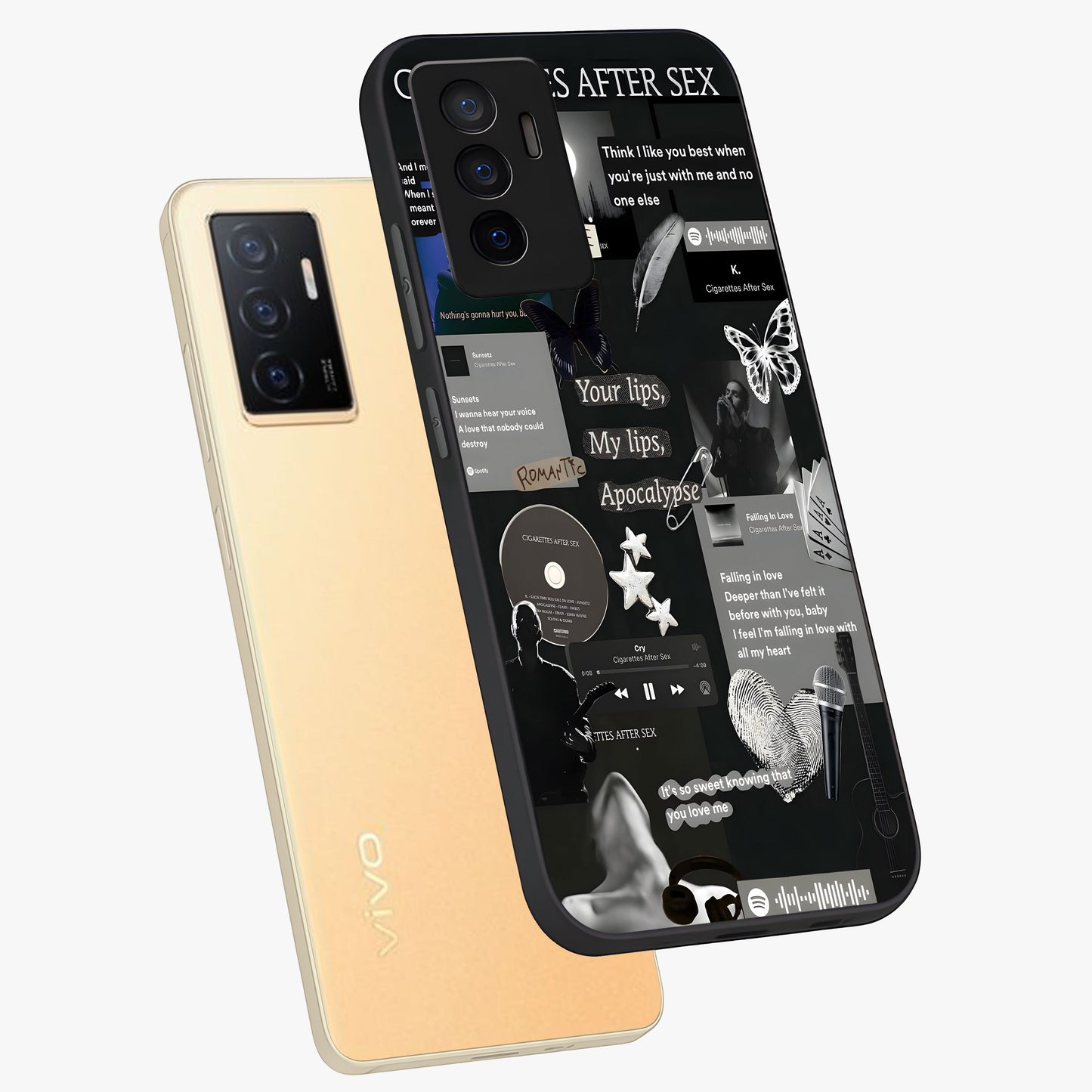 Midnight Love Echo Glass Case displayed in angled mockup highlighting elegant love inspired design with deep aesthetic style.