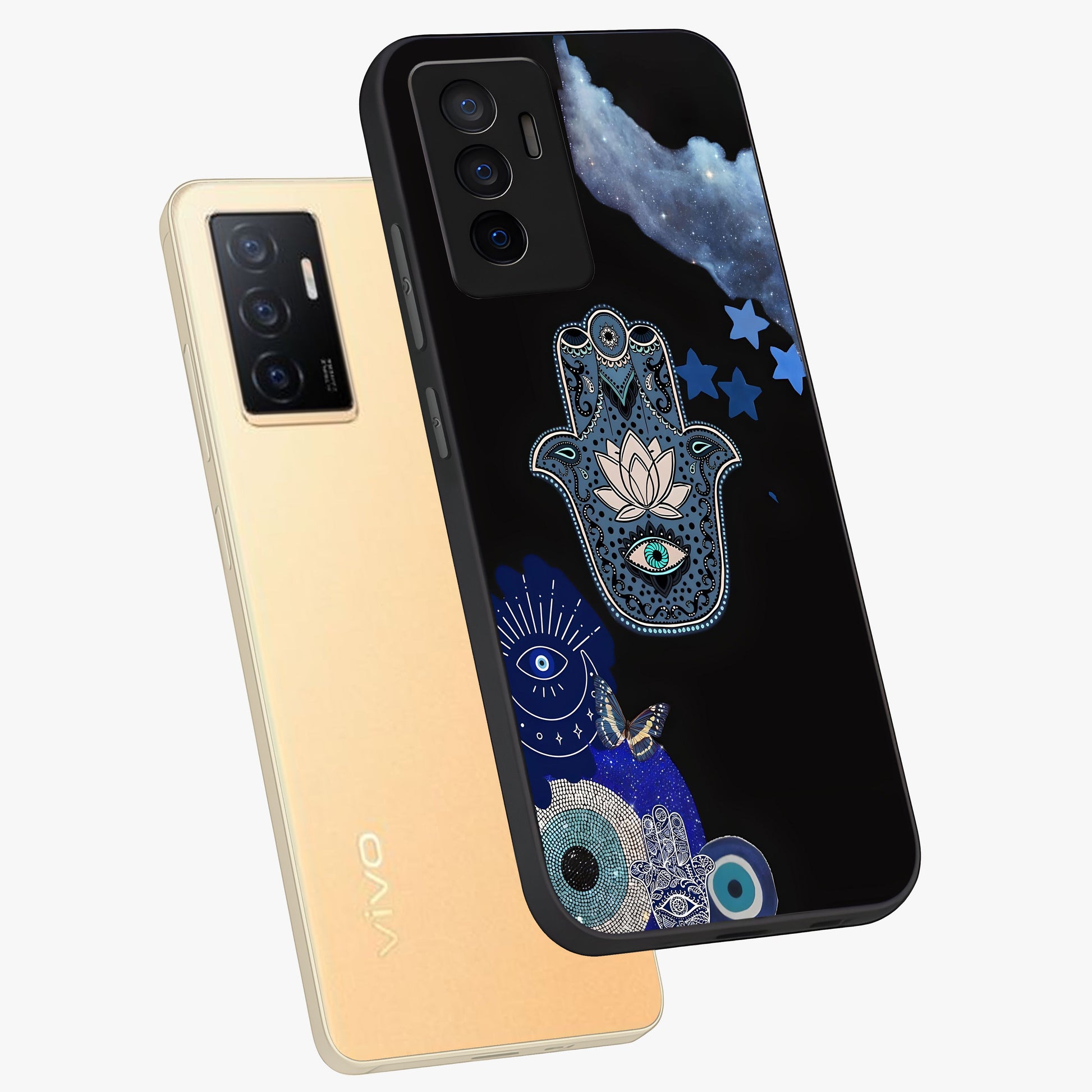 Mystic Hand Aura Glass Case displayed in angled mockup highlighting magical aura design with spiritual aesthetic style.
