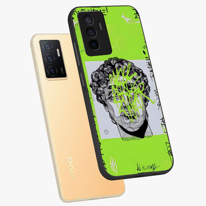 Neo Graffiti Rebellion Glass Case displayed in angled mockup highlighting urban street art design with rebellious aesthetic.