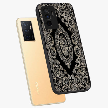 Noir Bloom Elegance Glass Case displayed in angled mockup highlighting refined flower design with stylish noir aesthetic.