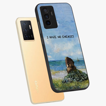 Peace Beyond War Glass Case displayed in angled mockup highlighting meaningful message design with artistic aesthetic style.