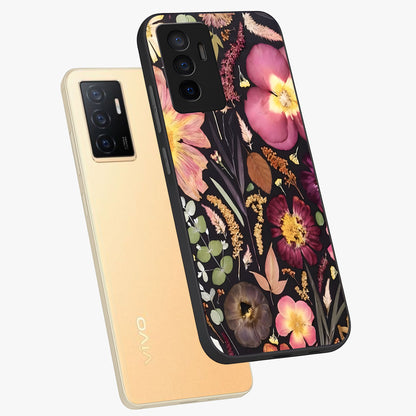 Petal Dream Tapestry Glass Case displayed in angled mockup highlighting decorative petal pattern with elegant botanical aesthetic.