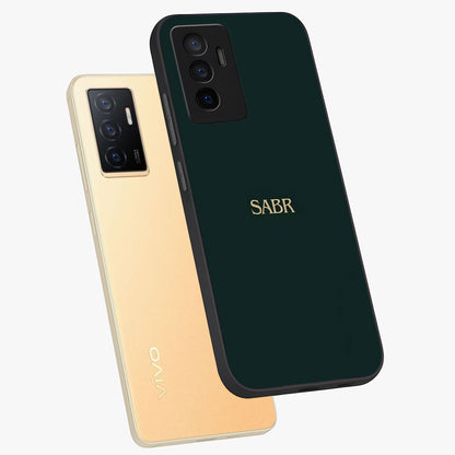 Sabr Minimal Patience Glass Case displayed in angled mockup highlighting simple inspirational design with clean aesthetic style.