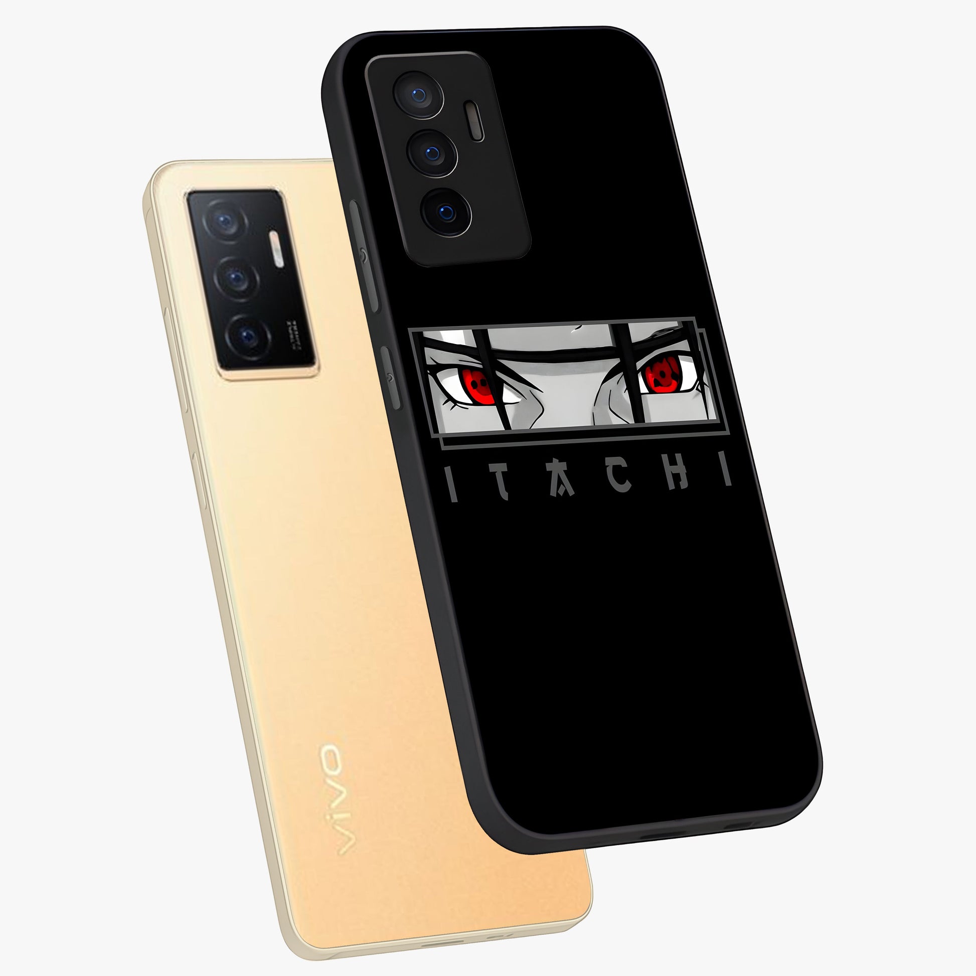 Scarlet Gaze Dominance Glass Case displayed in angled mockup highlighting intense visual design with bold scarlet aesthetic.