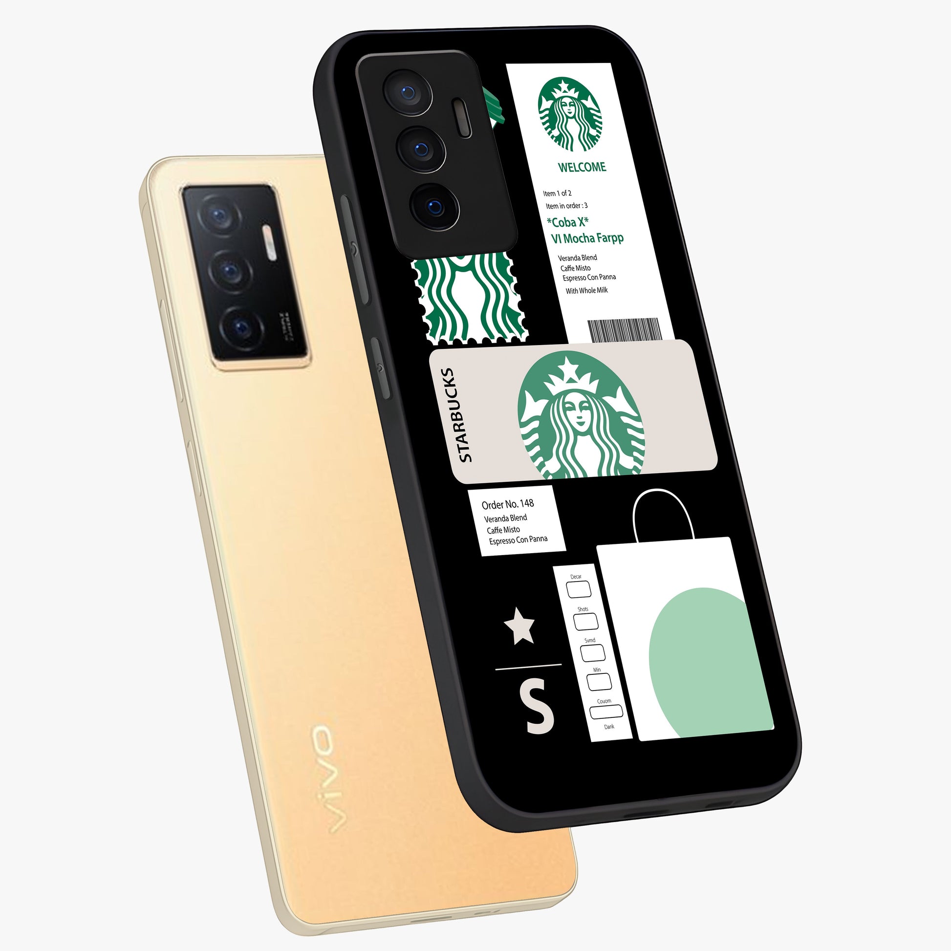 Starbucks Mocha Glass Case displayed in angled mockup highlighting stylish mocha themed design with cozy café aesthetic.