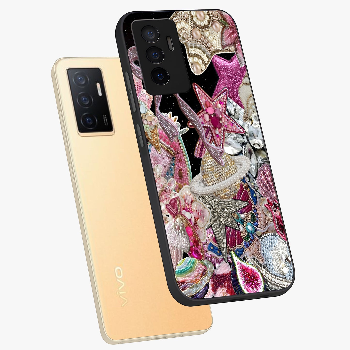Starlit Jewel Dream Glass Case displayed in angled mockup highlighting glowing celestial jewel design with dreamy aesthetic.