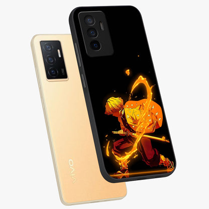 Thunder Flame Execution Glass Case displayed in angled mockup highlighting dramatic fire themed design with intense fantasy aesthetic.