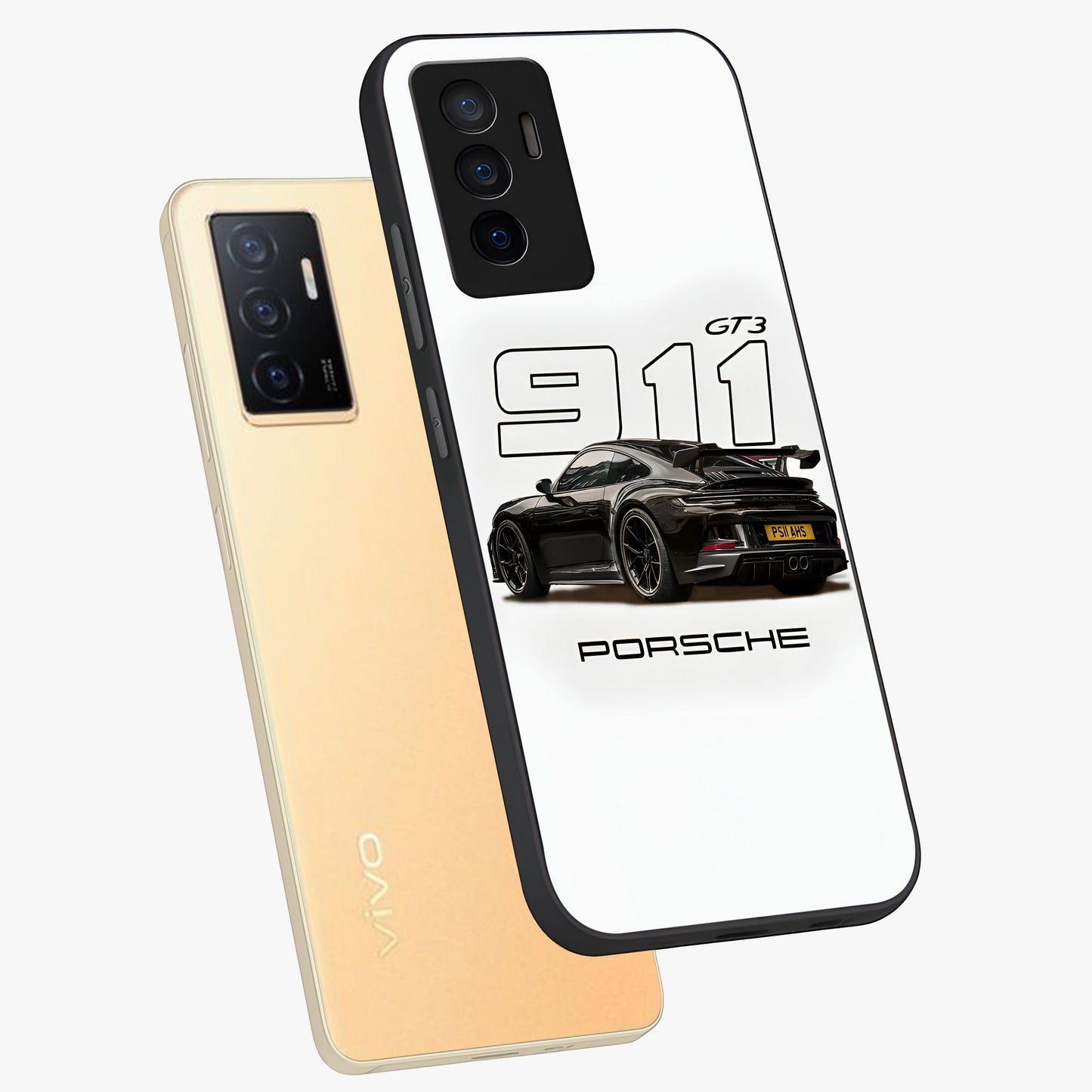 Turbo Legacy Icon Glass Case displayed in angled mockup highlighting dynamic automotive design with performance aesthetic.