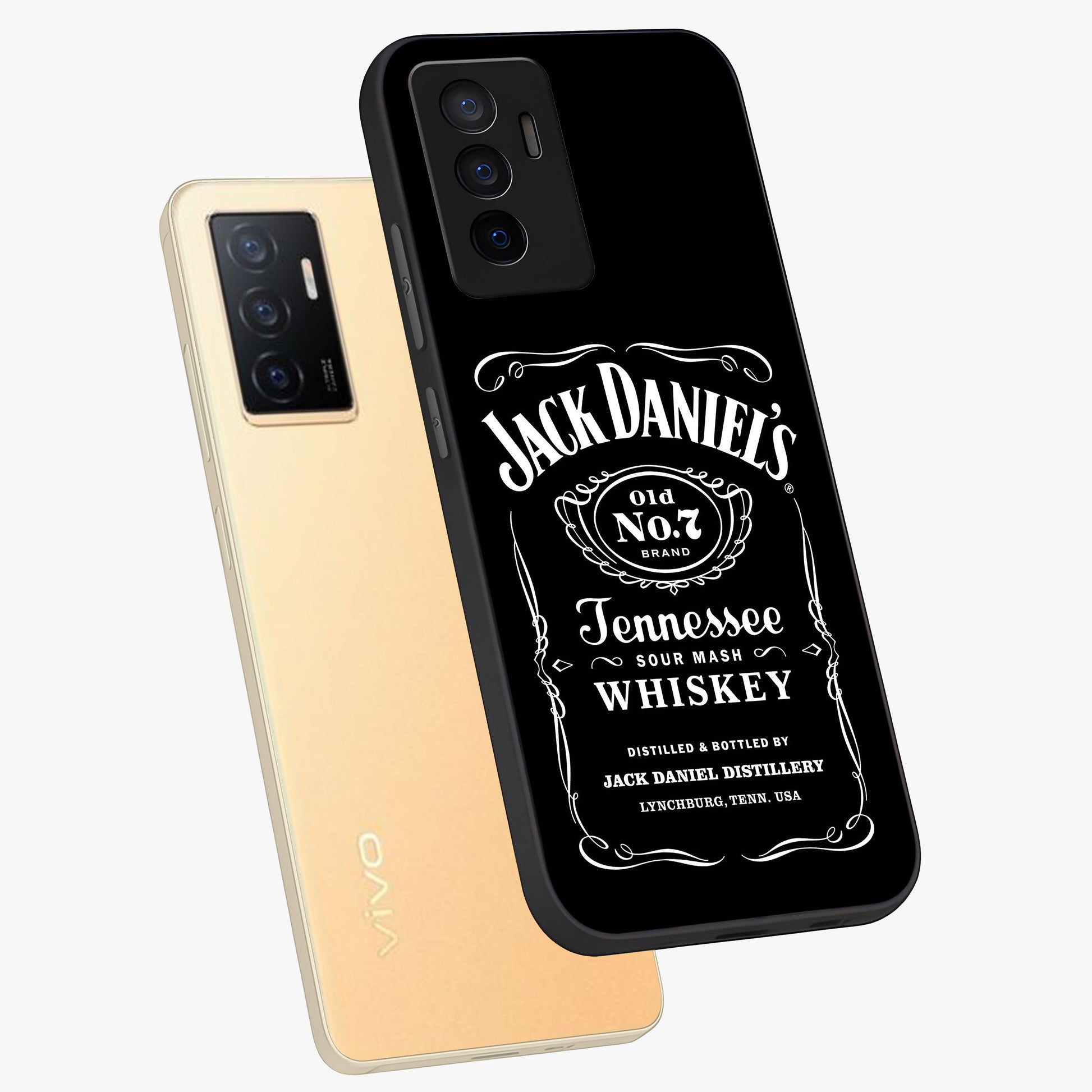 Vintage Whiskey Heritage Glass Case displayed in angled mockup highlighting retro beverage themed design with heritage aesthetic.