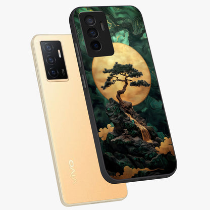 Zen Moon Rise Glass Case displayed in angled mockup highlighting peaceful lunar design with zen aesthetic style.
