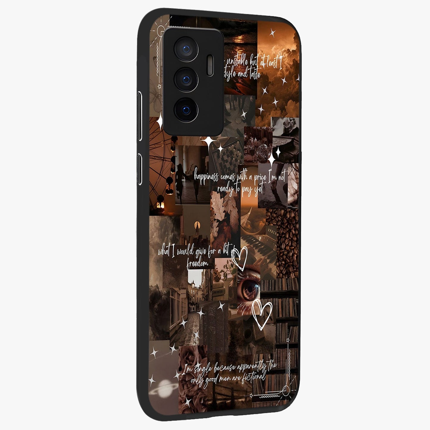 Bittersweet Aesthetic Chaos Glass Case upright view showcasing bold artistic chaos design with modern aesthetic style.