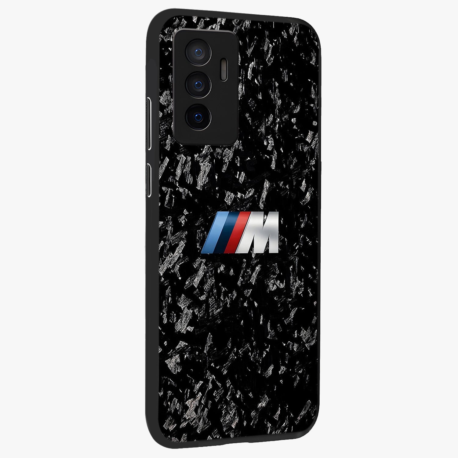 Carbon Speed Mark Glass Case upright view showcasing modern carbon speed graphic with bold automotive theme.