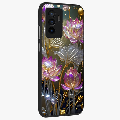 Golden Floral Majesty Glass Case upright view showcasing majestic floral artwork with rich decorative theme.